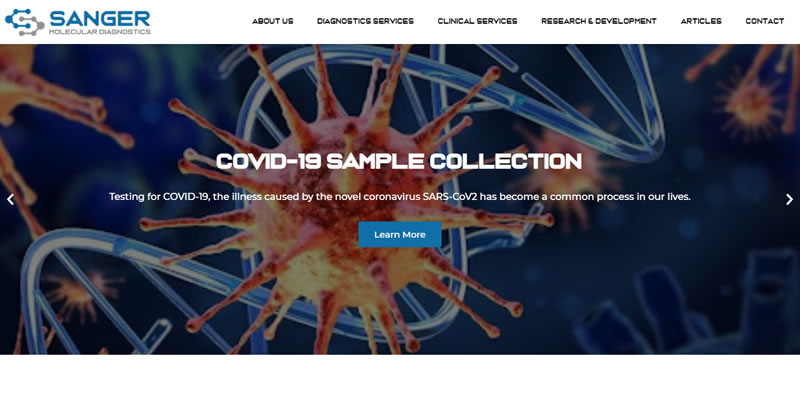 sanger molecular diagnostics website design