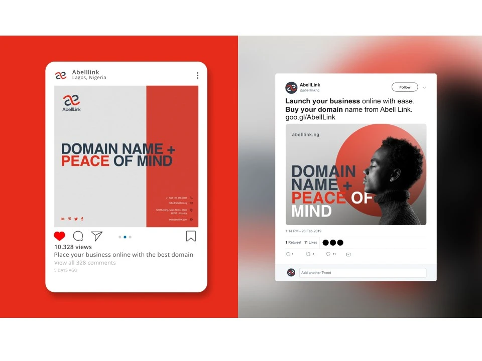 Social media mockup for logo designer in Nigeria
