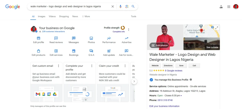 google my business listing - Wale Marketer