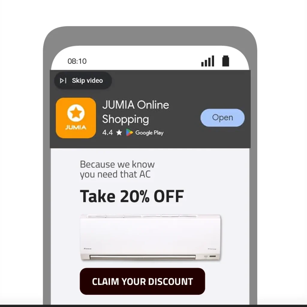 Retargeting Ad campaign example Nigeria
